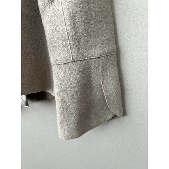 Beyond Threads Womens Alpaca Wool Blend Tan Jacket Ruffle Zip Size Small - Picture 6 of 12